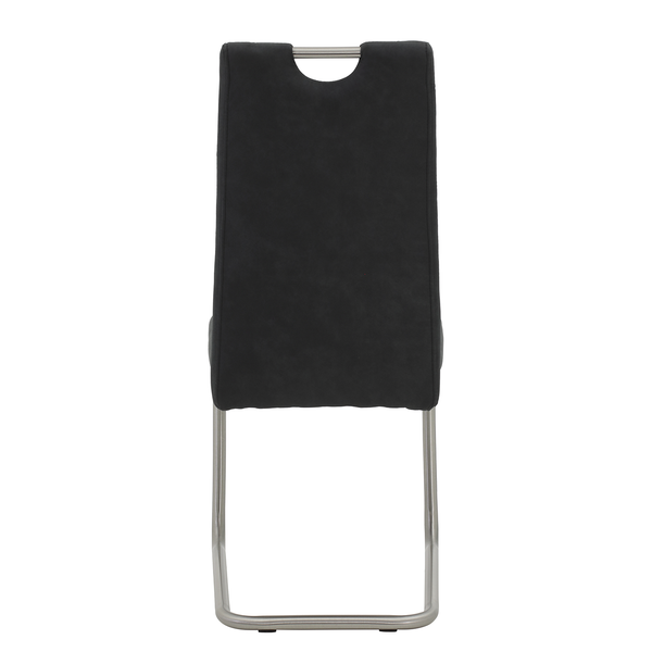 Freischwinger Wisches - Microfaser / Edelstahl - Anthrazit - 4er Set