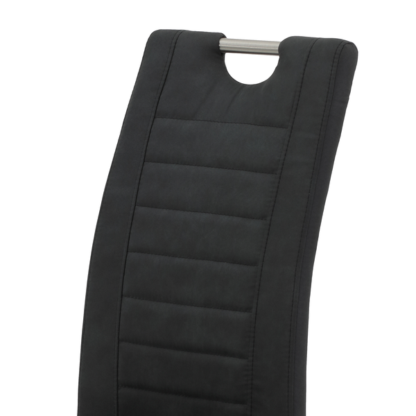 Freischwinger Wisches - Microfaser / Edelstahl - Anthrazit - 4er Set