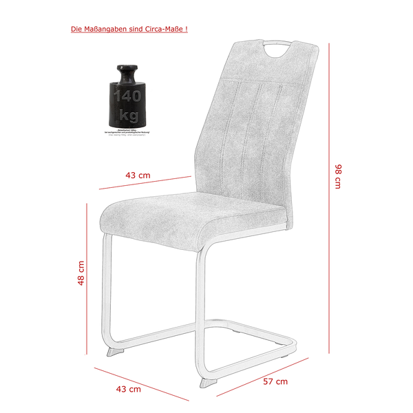 Freischwinger Cotulla - Microfaser / Metall - Schwarz - Anthrazit - 4er Set