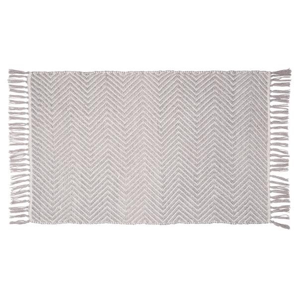 Badematte Gata - Polyester - Grau / Weiß