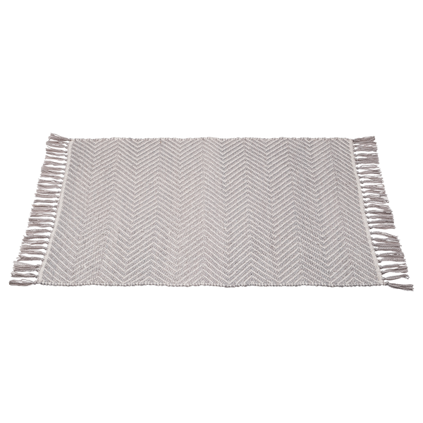Badematte Gata - Polyester - Grau / Weiß