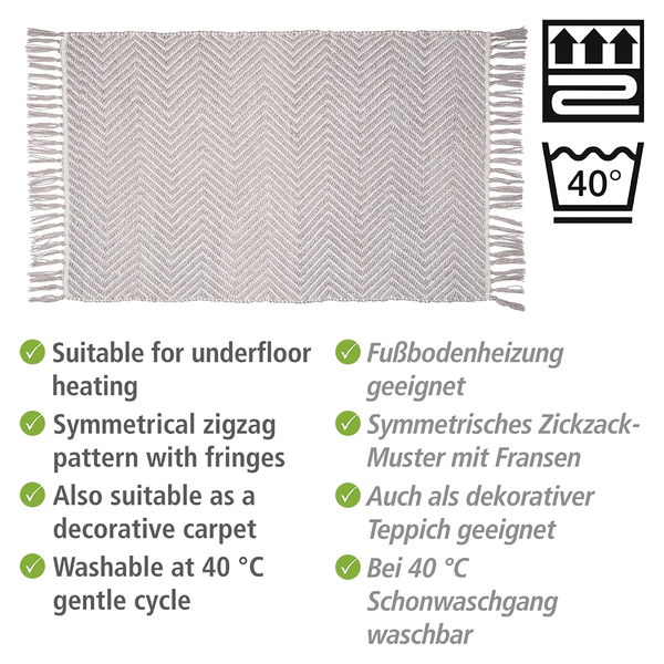 Badematte Gata - Polyester - Grau / Weiß