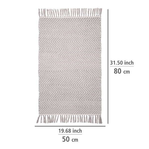 Badematte Gata - Polyester - Grau / Weiß