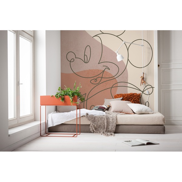 Fototapete Mickey Line Drawing - Multicolor - Andere - 250 x 280 x 0.1 cm