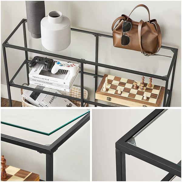 Regal Poygan I - Glas / Metall - Schwarz