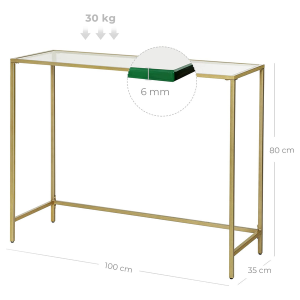 Konsolentisch Poygan II - Glas / Metall - Gold