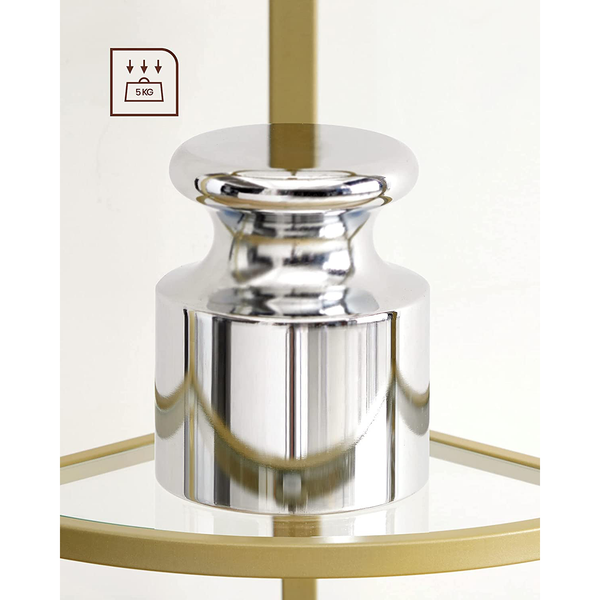 Eckregal Poygan - Glas / Metall - Gold