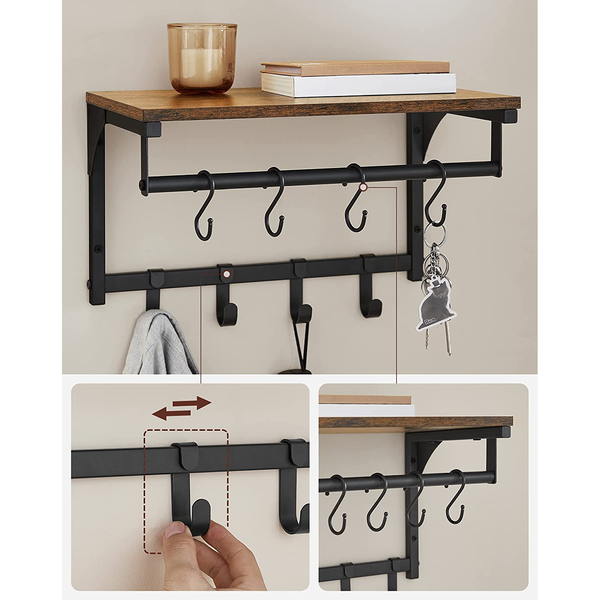 Wandgarderobe Montevallo III - Braun / Schwarz
