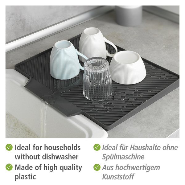 Abtropfmatte Nelia - Kunststoff - Grau