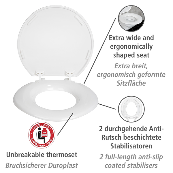 WC-Sitz Torino XXL - Duroplast / Kunststoff - Weiß