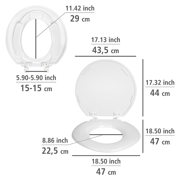 WC-Sitz Torino XXL - Duroplast / Kunststoff - Weiß
