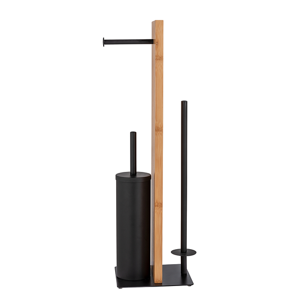 WC-Garnitur Lesina - Bambus / Stahl - Natur / Schwarz