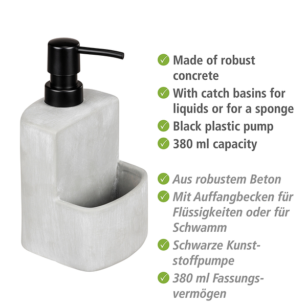 Spülmittelständer Festival - Beton / Kunststoff - Grau
