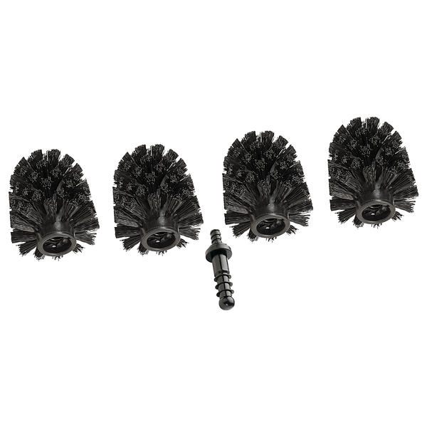 WC-Ersatzbürste Sogno (4er-Set) - Kunststoff - Schwarz - Durchmesser: 9 cm