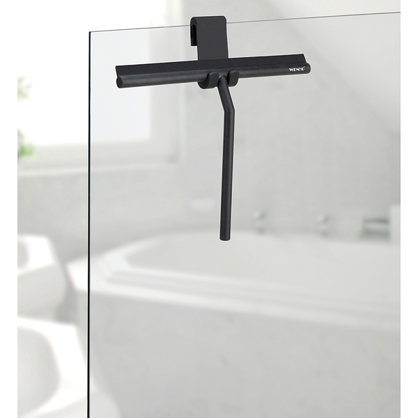 Badezimmerwischer Mola - Silikon / Edelstahl - Schwarz - Breite: 32 cm