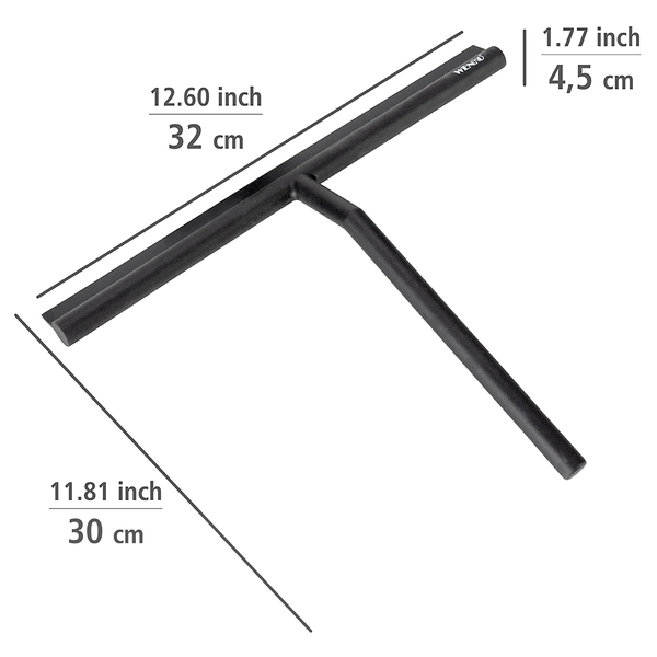 Badezimmerwischer Mola - Silikon / Edelstahl - Schwarz - Breite: 32 cm