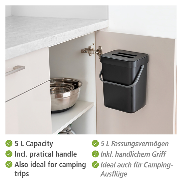 Küchenmülleimer Tago - Polypropylen - Schwarz