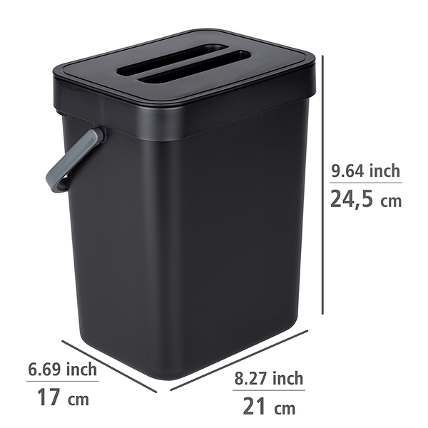 Küchenmülleimer Tago - Polypropylen - Schwarz