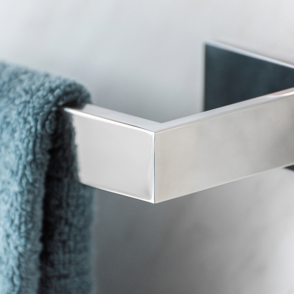 Badetuchstange Genova - Edelstahl - Silber - Breite: 61 cm