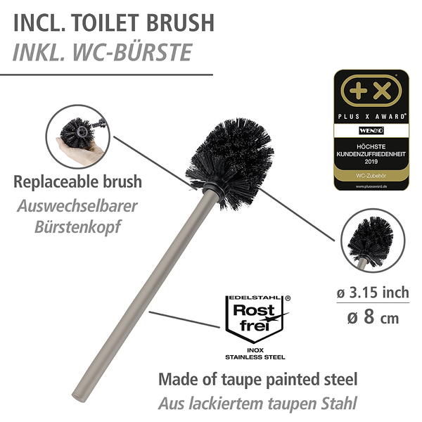 WC-Garnitur Rivalta - Stahl / Polypropylen - Taupe