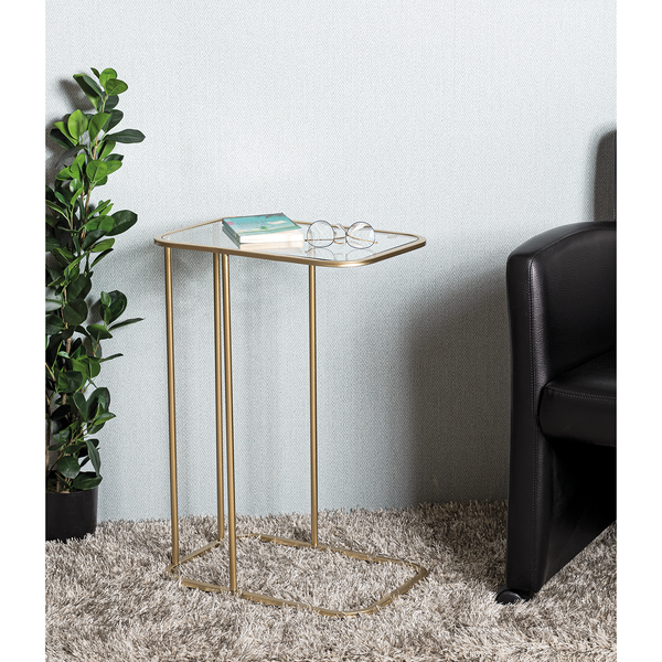 Beistelltisch Sabugal - Glas / Metall - Gold