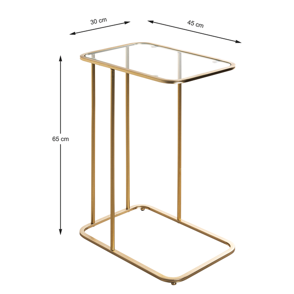 Beistelltisch Sabugal - Glas / Metall - Gold