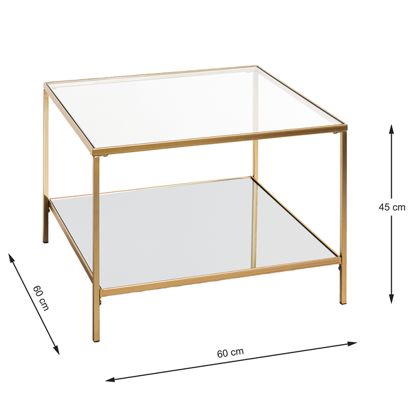 Beistelltisch Pag I - Glas / Metall - Gold