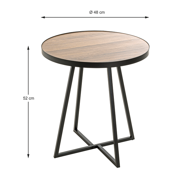 Beistelltisch Chorin II - Eiche Dekor / Schwarz