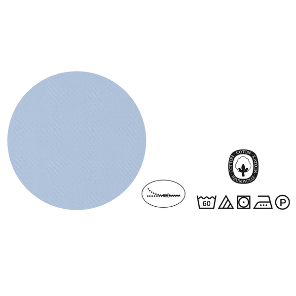 Baumwoll-Satin Bettwäsche 0060453 - Baumwolle - Eisblau - 155 x 220 cm + Kissen 80 x 80 cm