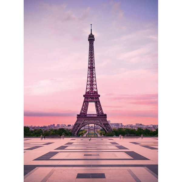 Fototapete Eiffelturm Paris - Vlies - Rosa / Lila - Breite: 1.9 cm