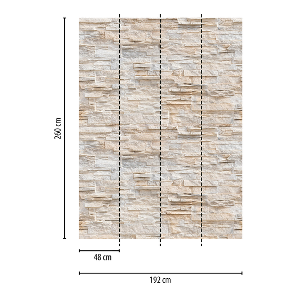 Fototapete Stone Wall Stein - Vlies - Beige