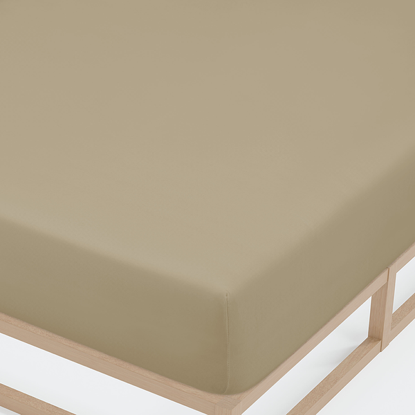 Jersey-Elastic-Spannbetttuch 0077866 - Baumwolle / Elasthan - Taupe - 140-160 x 200-220 cm