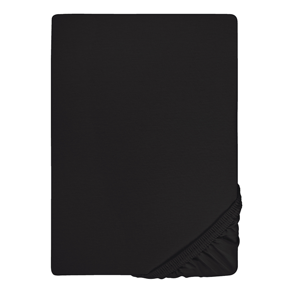 Feinjersey Spannbettuch 0077144 - Baumwolle Jersey - Schwarz - 90-100 x 200 cm