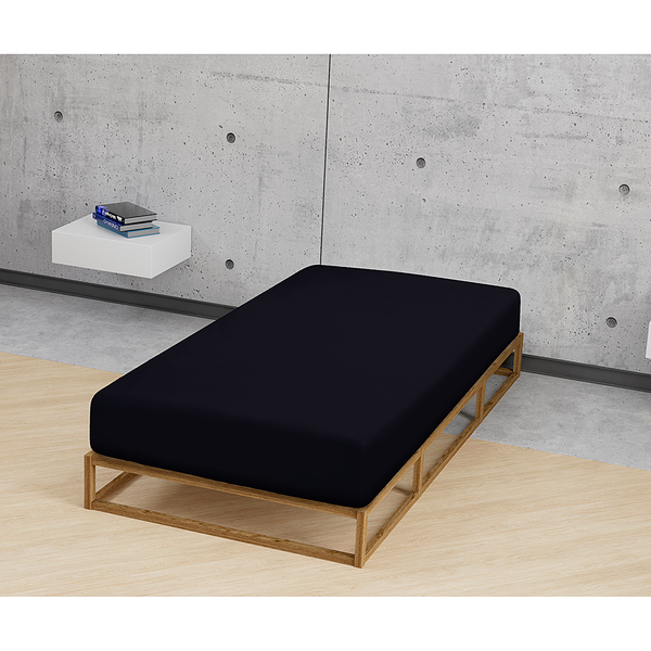 Feinjersey Spannbettuch 0077144 - Baumwolle Jersey - Schwarz - 90-100 x 200 cm