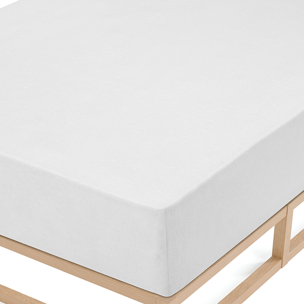 Frottee-Stretch-Spannbettlaken 0012344 - Frottee - Weiß - 180-200 x 200 cm