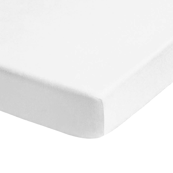 Stretchmolton-Spannbetttuch 0808421 - Baumwolle / Polyester - Weiß - 100 x 200 cm