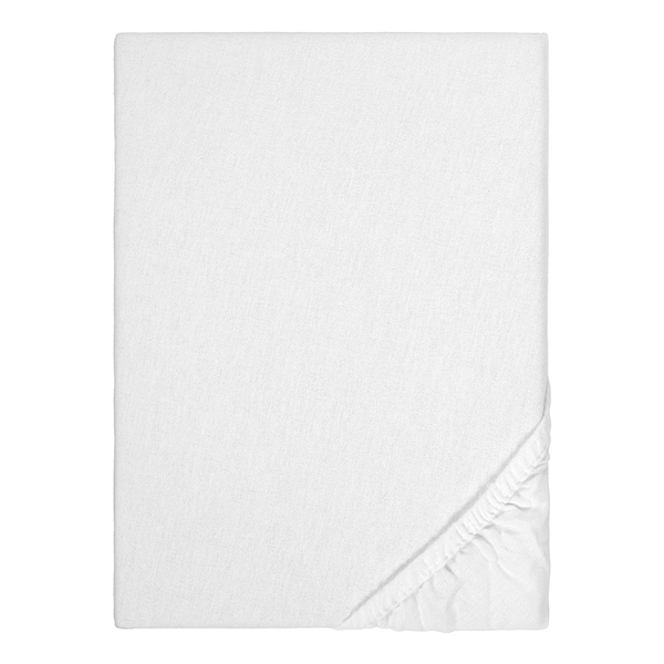 Feinbiber Spannbetttuch 0002744 - Baumwolle - Weiß - 140-160 x 200 cm
