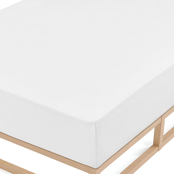 Feinbiber Spannbetttuch 0002744 - Baumwolle - Weiß - 140-160 x 200 cm