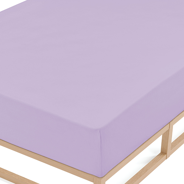 Feinbiber Spannbetttuch 0002744 - Baumwolle - Flieder - 140-160 x 200 cm