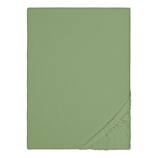 Feinbiber Spannbetttuch 0002744 - Baumwolle - Grün - 140-160 x 200 cm