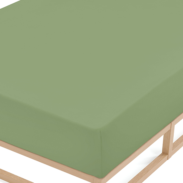 Feinbiber Spannbetttuch 0002744 - Baumwolle - Grün - 140-160 x 200 cm