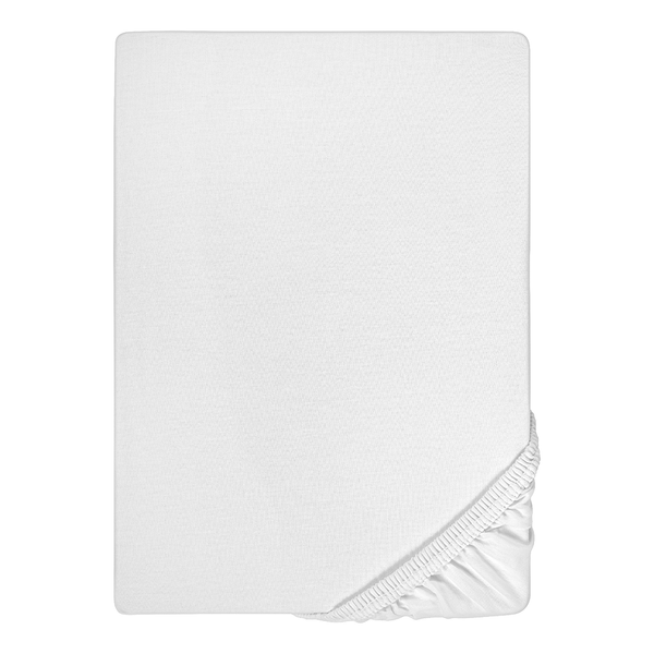 Jersey-Elastic-Spannbetttuch 0077866 - Baumwolle / Elasthan - Weiß - 140-160 x 200-220 cm