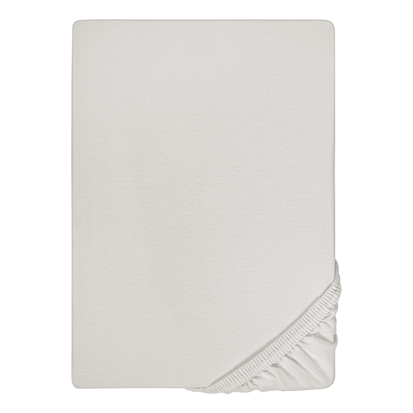 Jersey-Elastic-Spannbetttuch 0077866 - Baumwolle / Elasthan - Grau - 140-160 x 200-220 cm