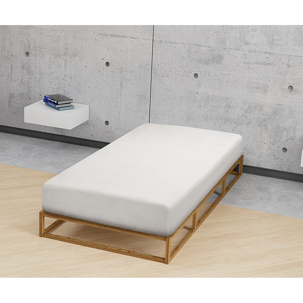 Jersey-Elastic-Spannbetttuch 0077866 - Baumwolle / Elasthan - Grau - 140-160 x 200-220 cm