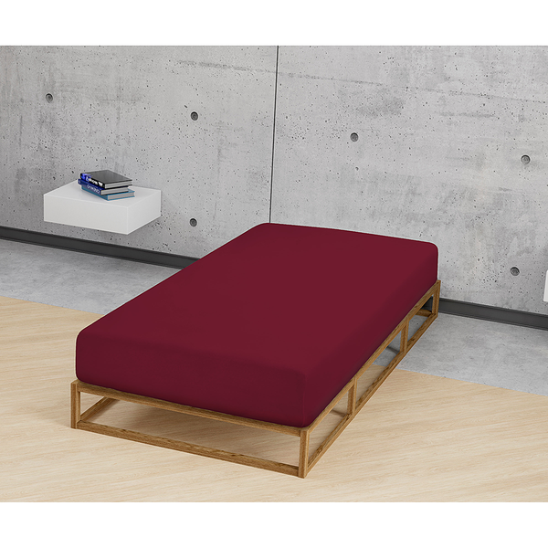 Feinjersey Spannbettuch 0077144 - Baumwolle Jersey - Burgunderrot - 180-200 x 200 cm