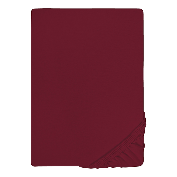 Feinjersey Spannbettuch 0077144 - Baumwolle Jersey - Burgunderrot - 140-160 x 200 cm