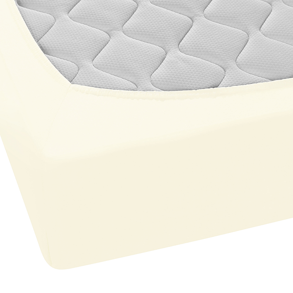 Boxspring-Spannbettuch 0077640 - Baumwolle / Elasthan - Perlweiß - 140-160 x 200-220 cm