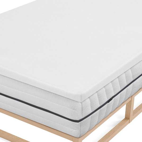 Topper-Spannbetttuch 0077641 - Baumwolle / Elasthan - Weiß - 90-100 x 200-220 cm