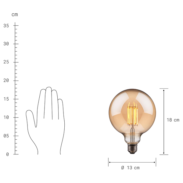 LED-Glühbirne BRIGHT LIGHT - Farbglas - 1-flammig