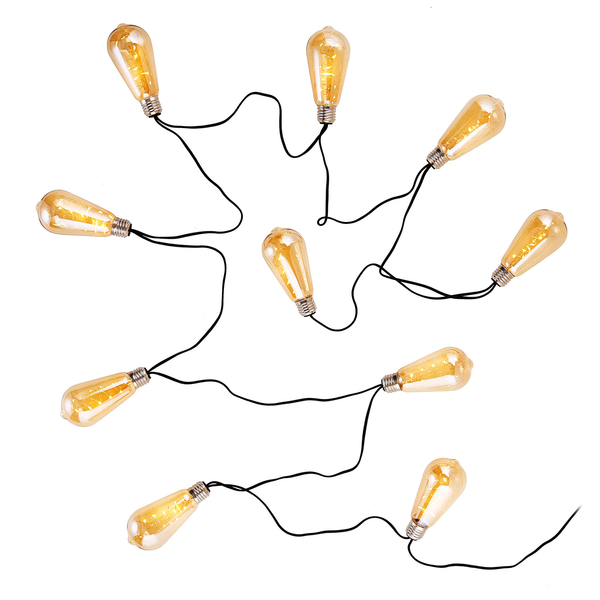 LED-Lichterkette BULB LIGHTS - Klarglas / Textil - 10-flammig